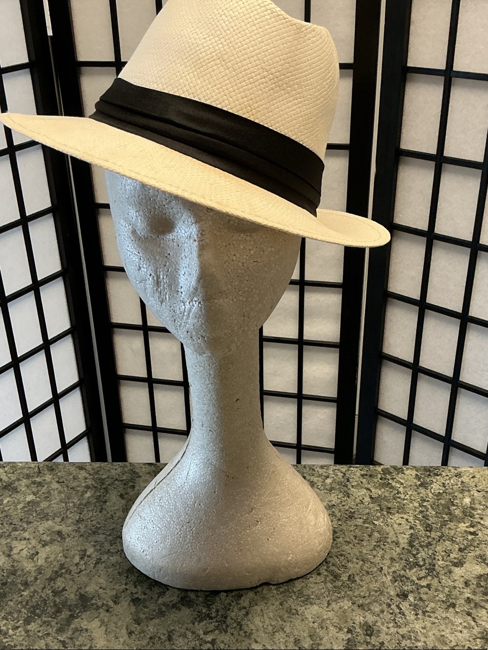 Classic Straw Fedora Hat with Black Band